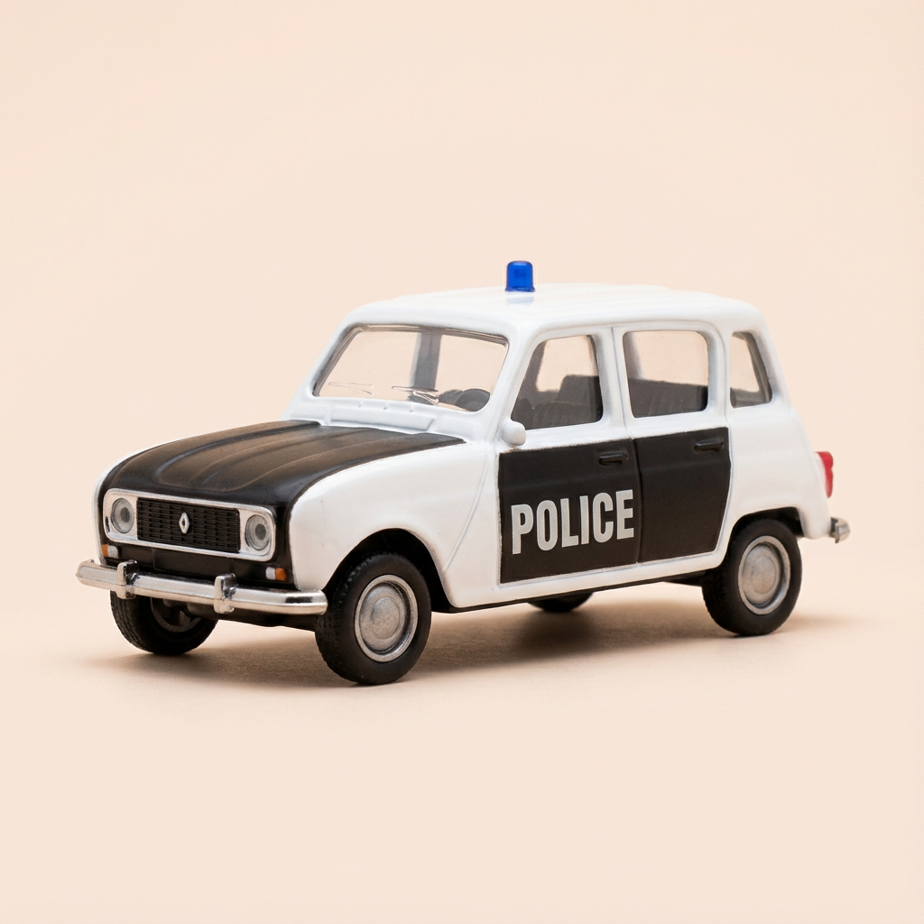 Renault 4L biała i czarna POLICJA - Mondo Motors