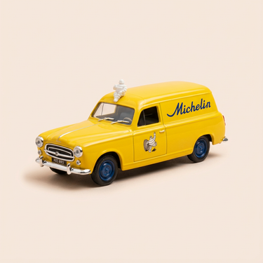 Voiture miniature - Peugeot 403 break jaune MICHELIN - Solido référence 82108