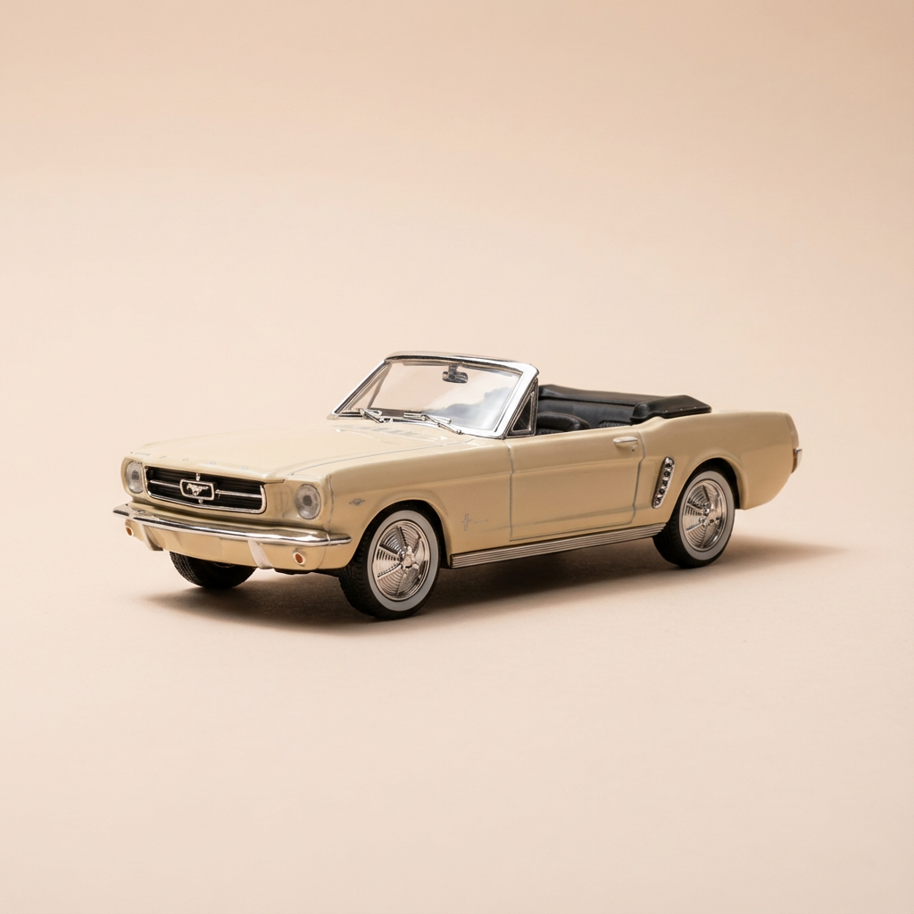 Ford Mustang beige et capote blanche de 1965 - Solido référence 1922