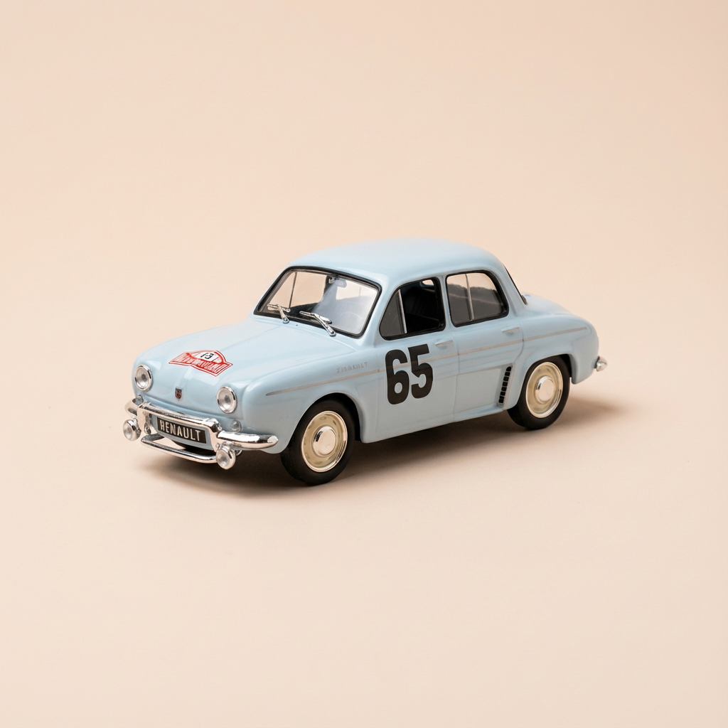 Renault dauphine bleue pâle numéro 65 - Rallye de Monté-Carlo de 1958 (blister)