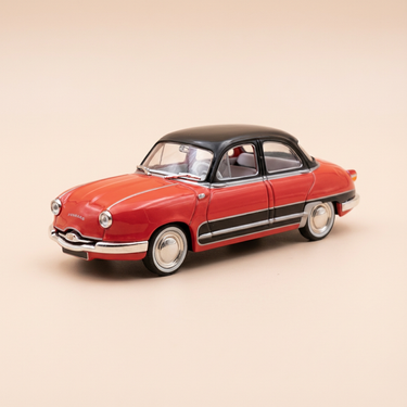 Voiture miniature - Panhard Dyna Z12 Grand Standing rouge et toit noir de 1957 - NOSTALGIE référence N023
