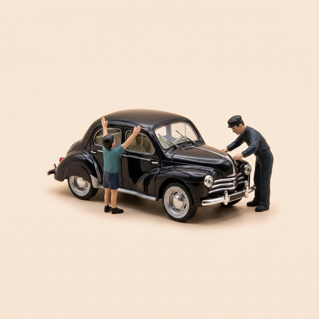 Panhard Dyna X donkelblo rout - La Nationale 7 - Dé Rou de Blo