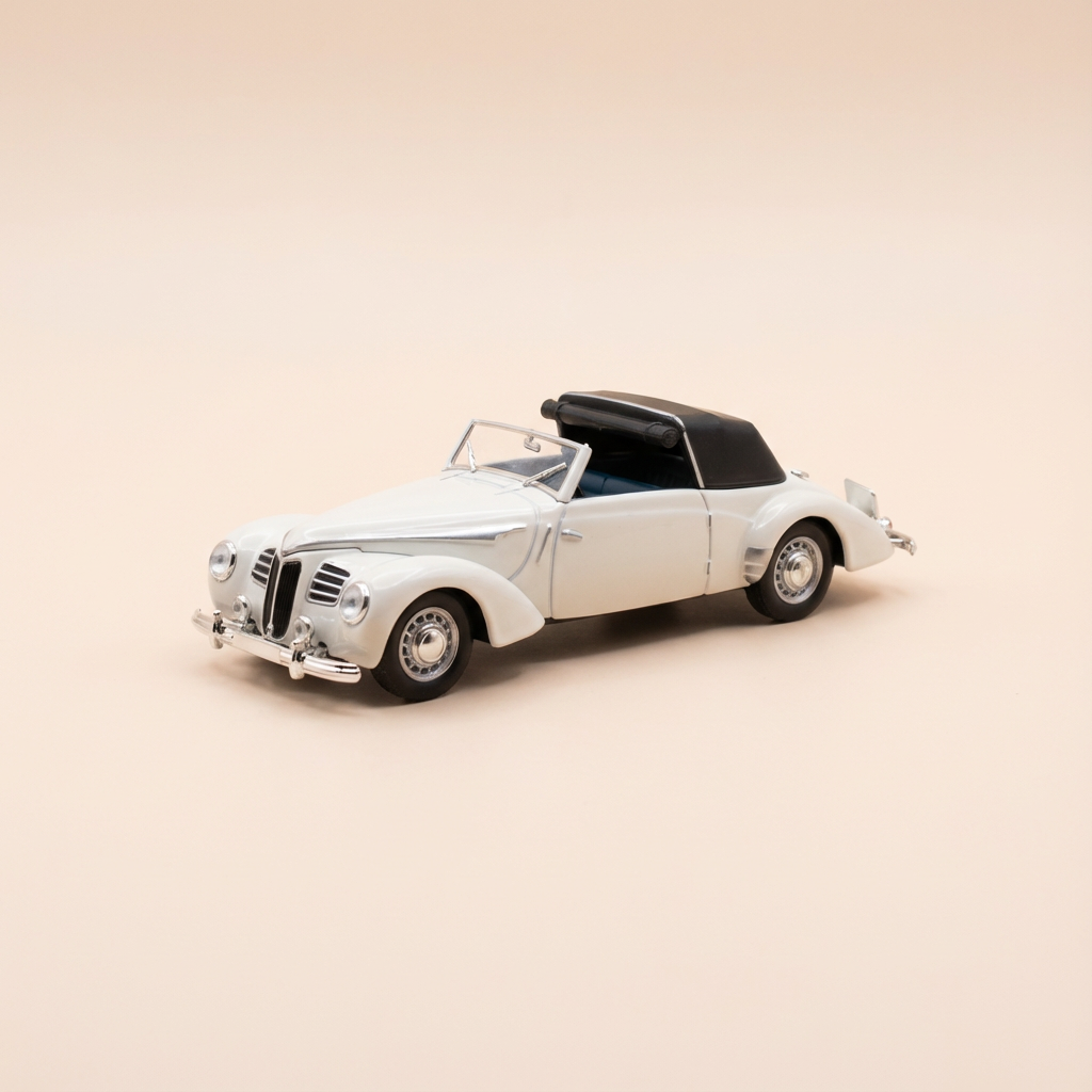 Voiture miniature - Rosengart Super Traction blanc cassé/beige pâle? - La Nationale 7 - la route bleue