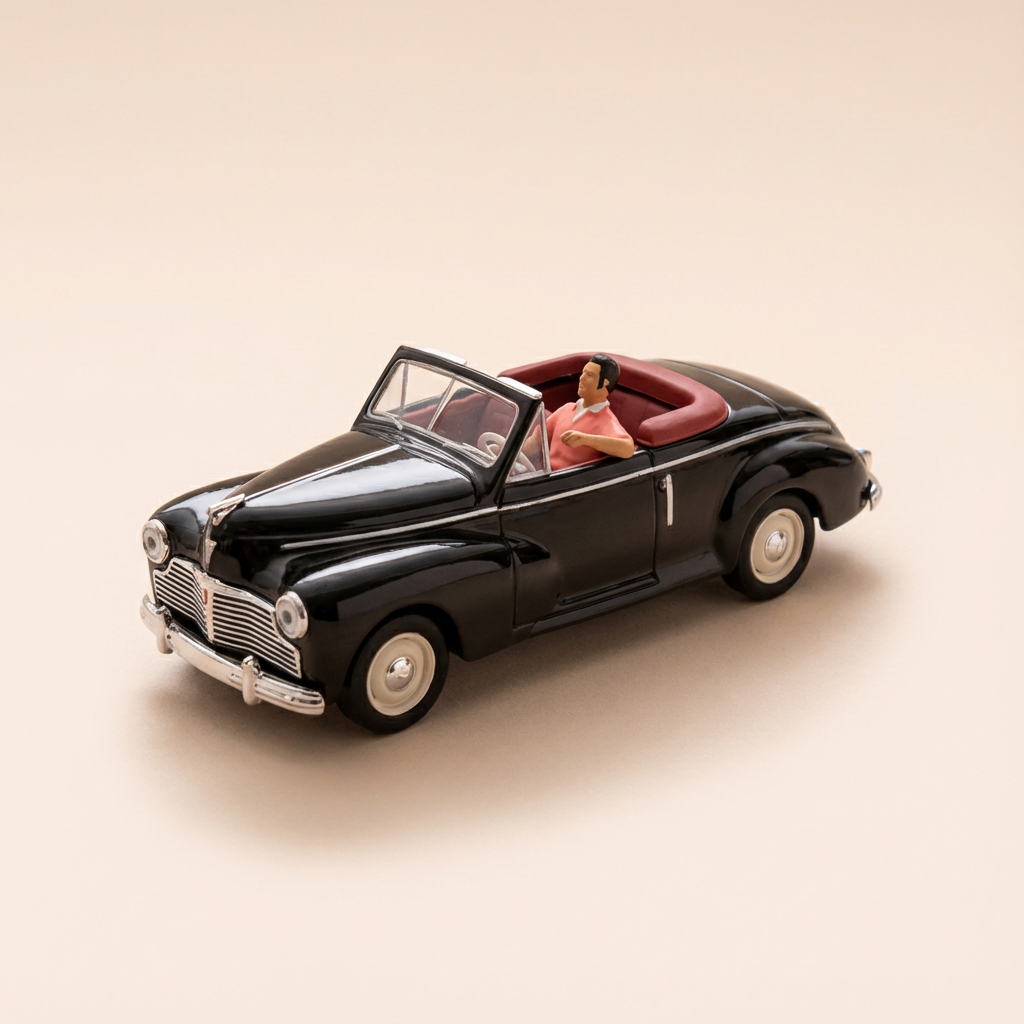 Peugeot 203 cabriolet preta - A Nacional 7 - a estrada azul
