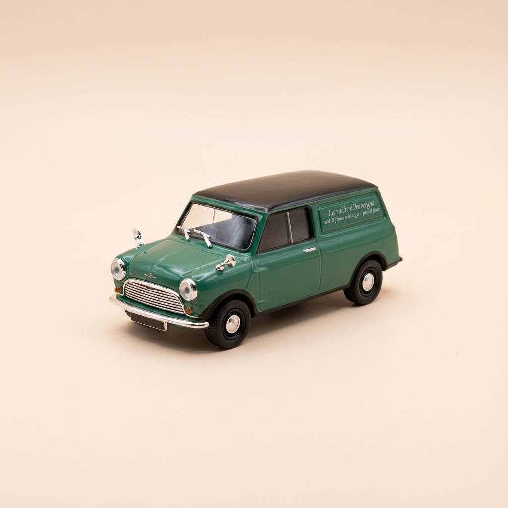 Morris Mini Van verde com teto preto - La Nationale 7 - A Estrada Azul