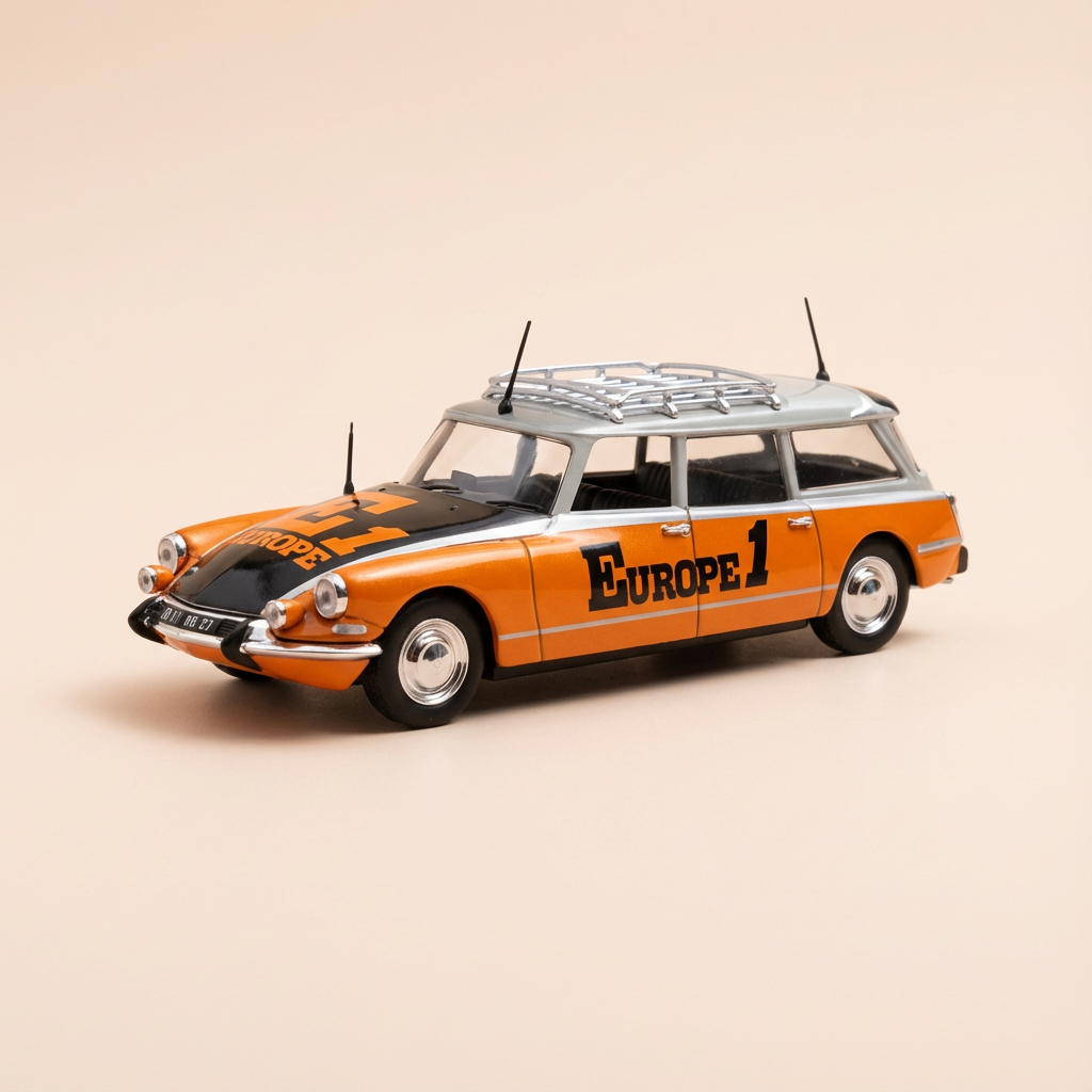 Citroën ID break orange, schwaart a gris EUROPE 1 vu 1967