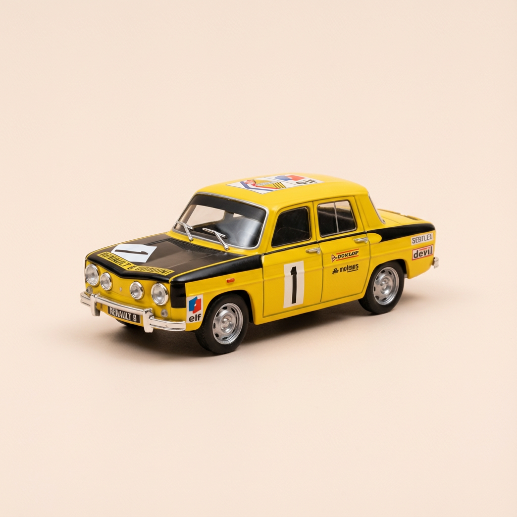 Renault 8 Gordini amarillo y capó negro Coupé número 1 de 1970 (blister)