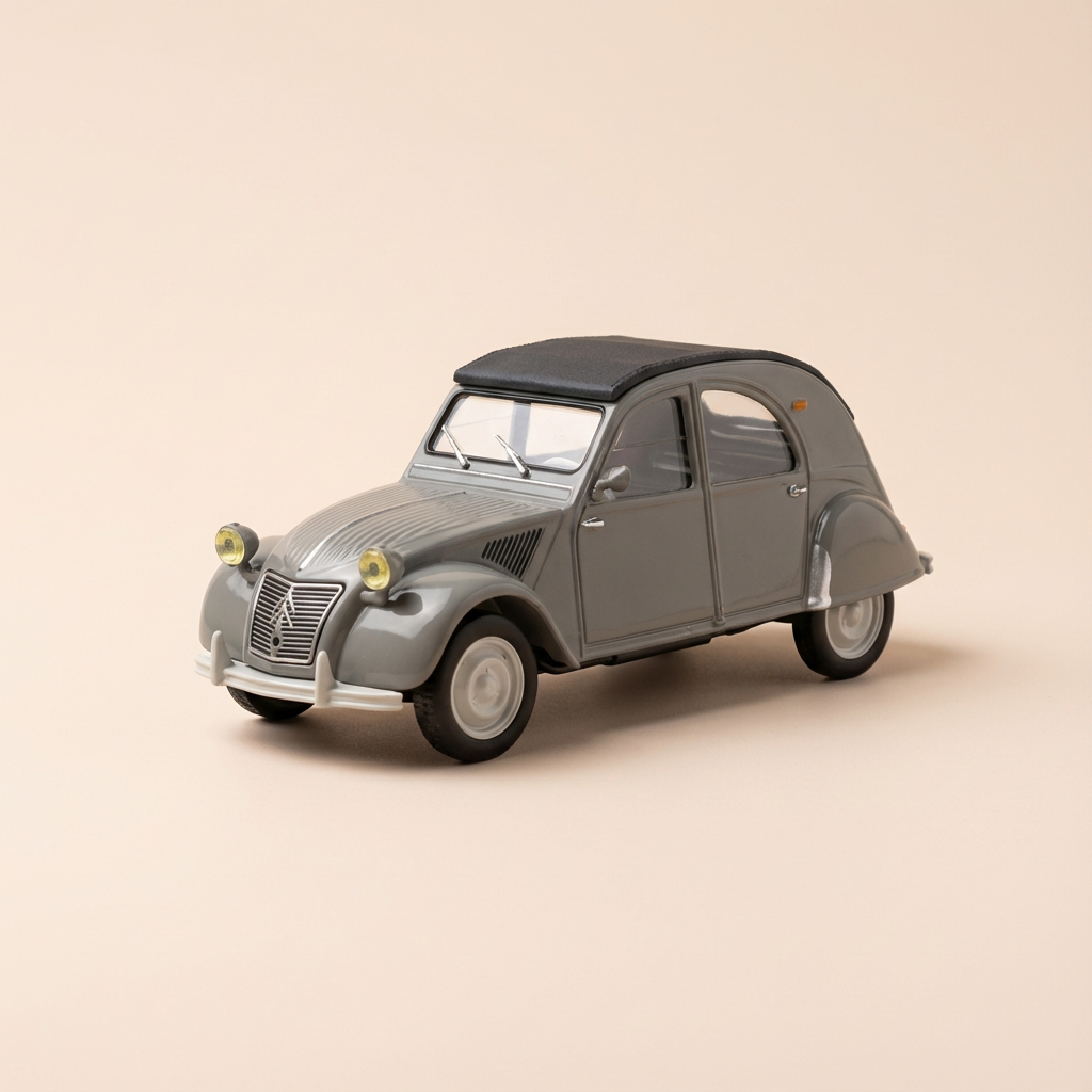 Citroën 2 CV grey with black hood - La Nationale 7 - the blue road (the priest)