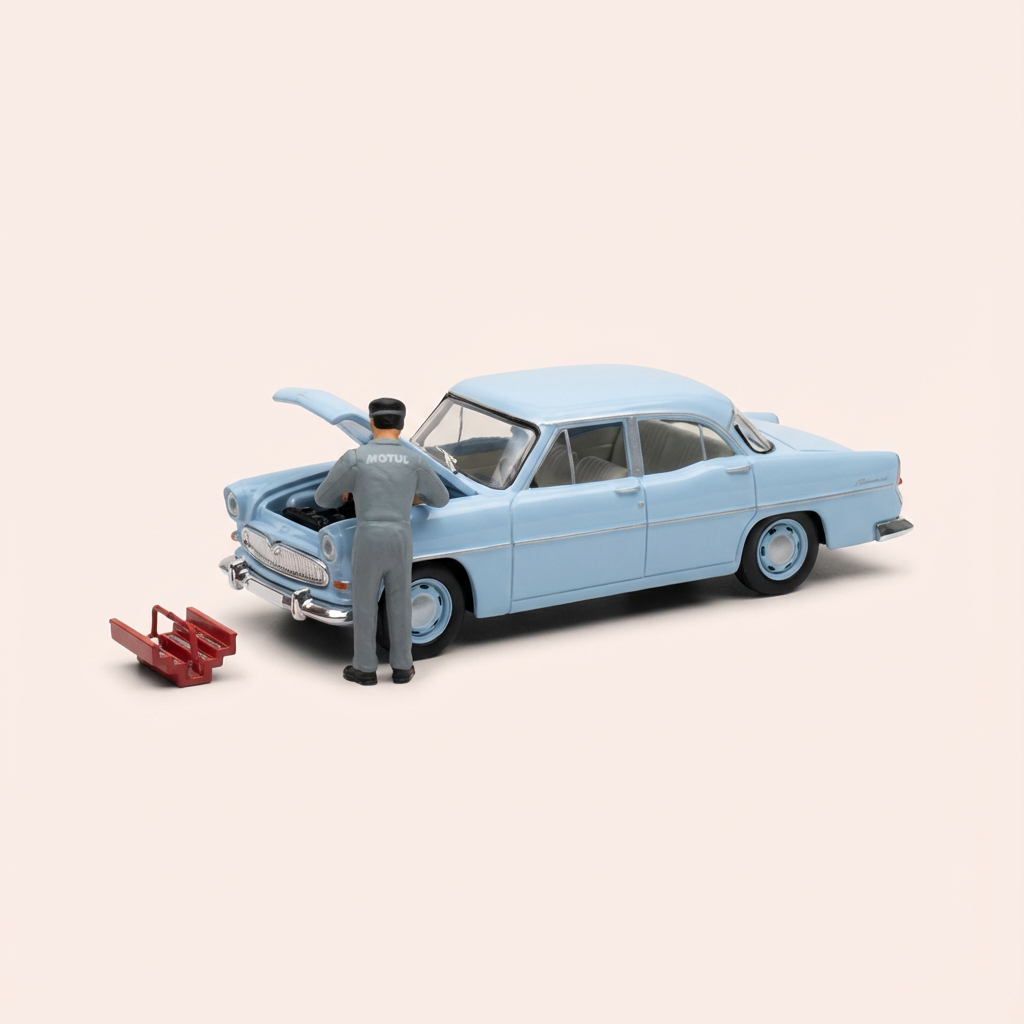 Simca Trianon azul cielo - La Nationale 7 - la ruta azul