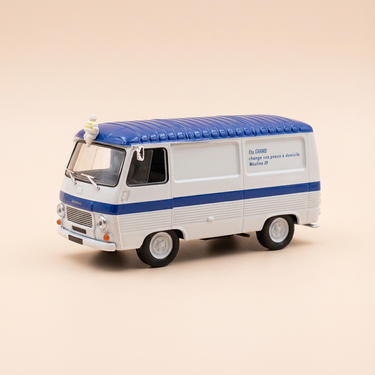 Voiture miniature - Peugeot J7 blanc et toit bleu - La Nationale - la route bleue