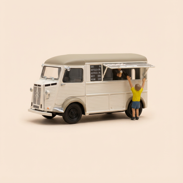 Voiture miniature - Citroën type H beige - La Nationale 7 - la route bleue
