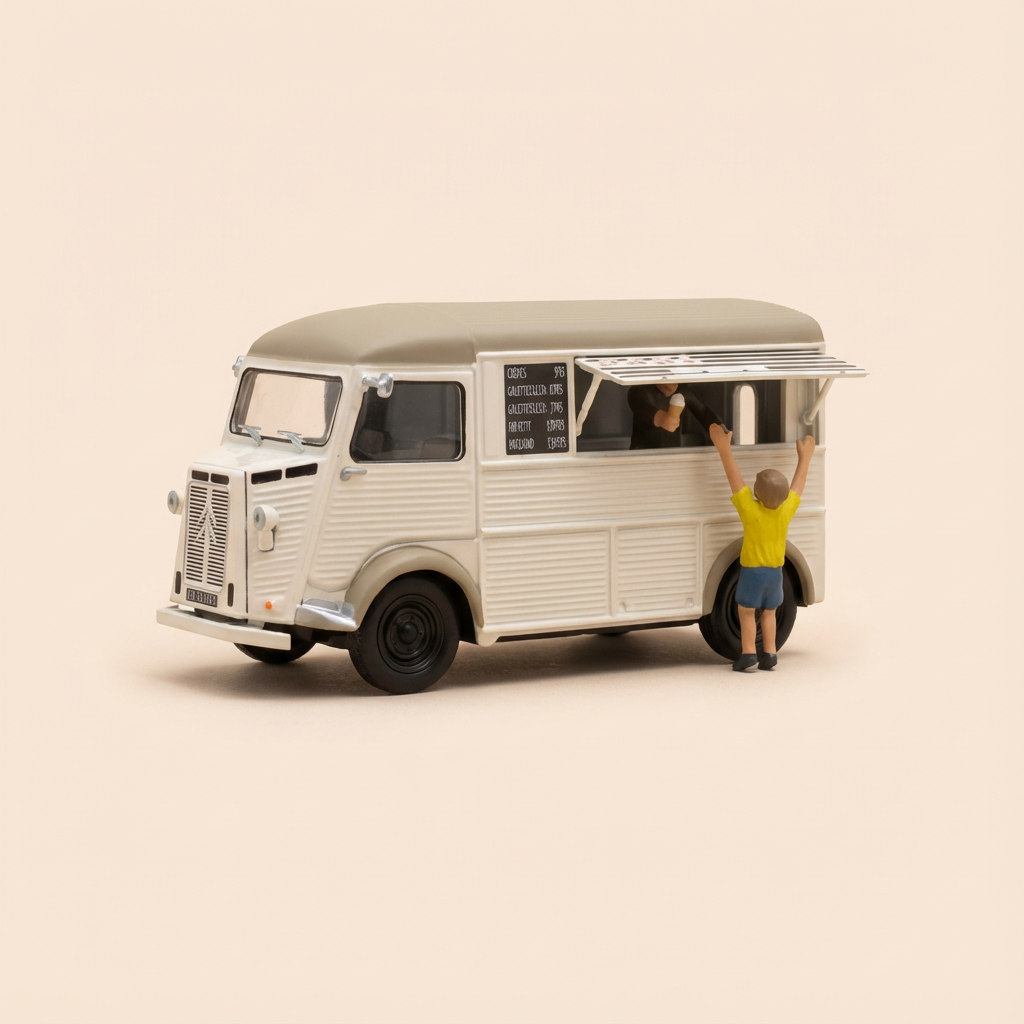 Citroën type H beige - La Nationale 7 - de blauwe weg