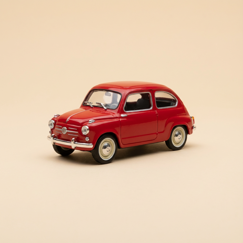 Fiat 600 vermelho - A Nacional 7 - a estrada azul