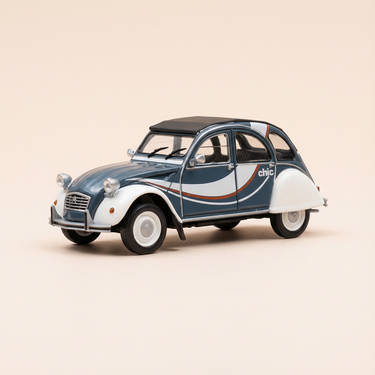 Voiture miniature - Citroën 2 CV Chic grise et blanche (sous blister) - Eligor