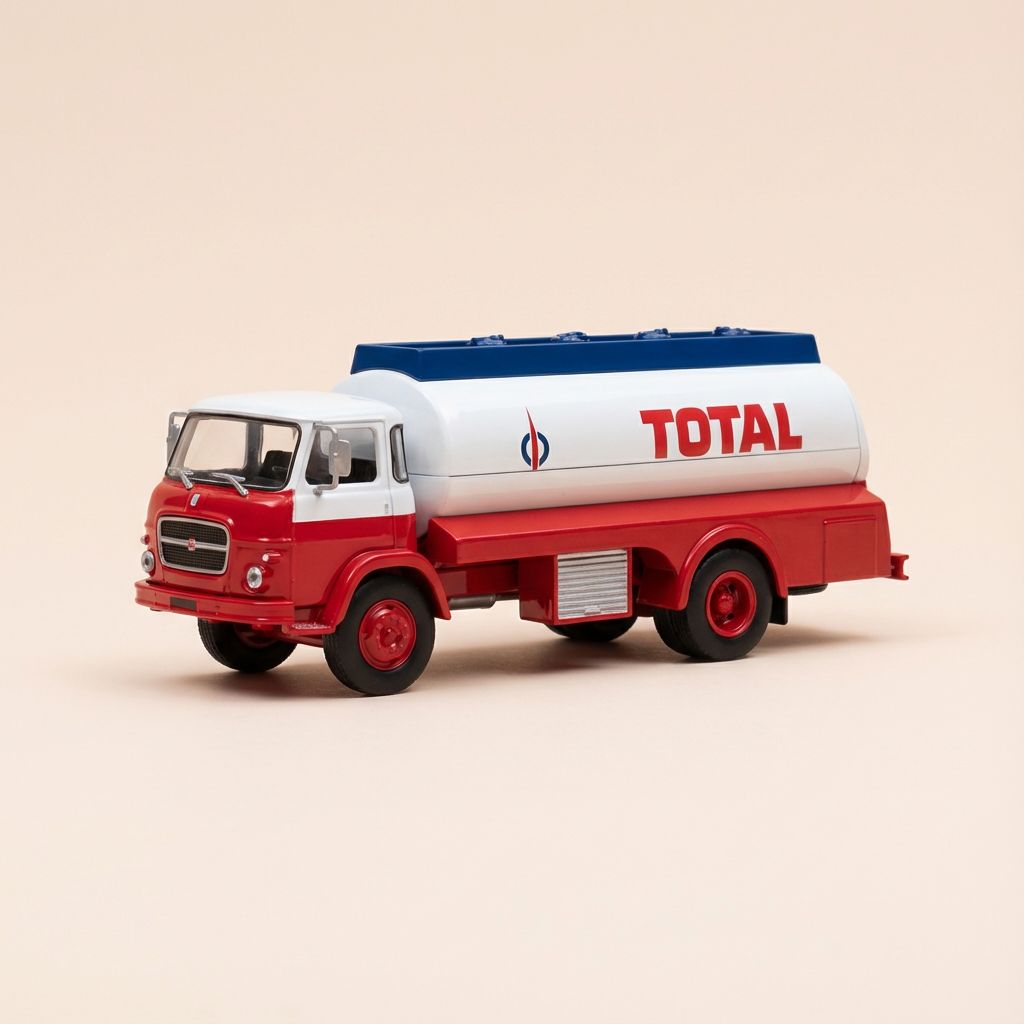 Saviem SM8 Tanker Truck Red and White TOTAL