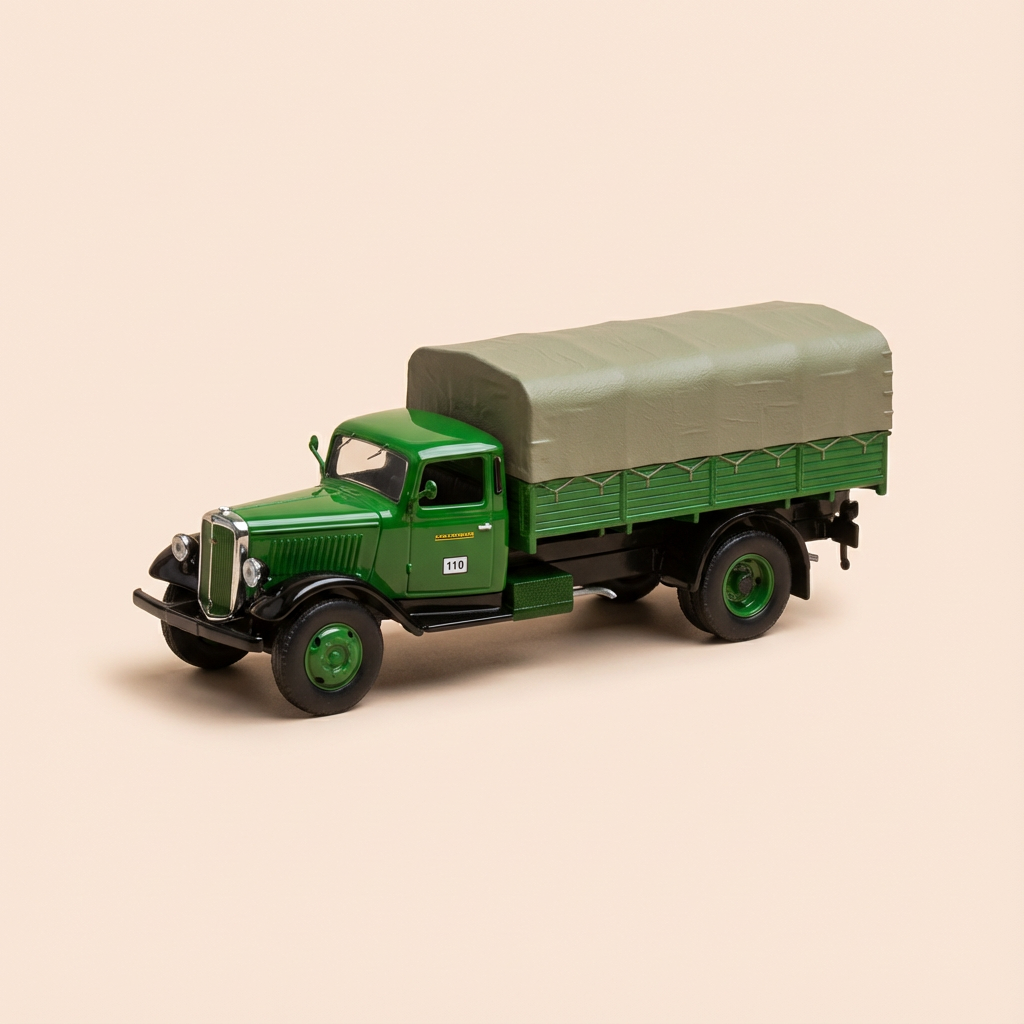 Camioneta coberta Citroën P45 (caminhão verde e lona verde) França 1946