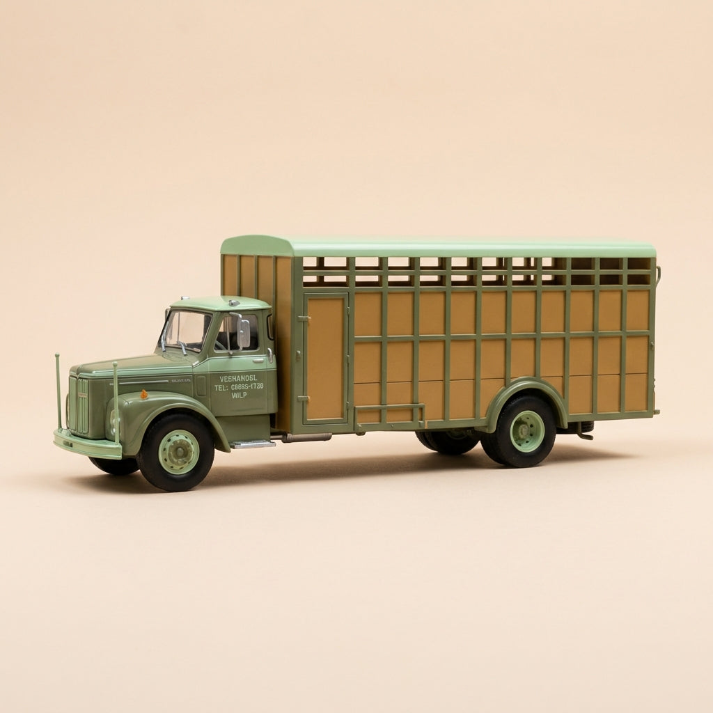 Camion Scania L85 S (capot moyen bétaillère longue verte et marron