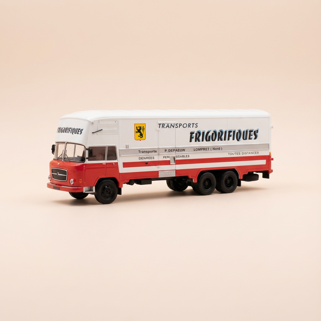 Chłodnia Berliet GPRK 10 w białym i czerwonym - Transporty P. Depaeuw - Lompret (Nord)