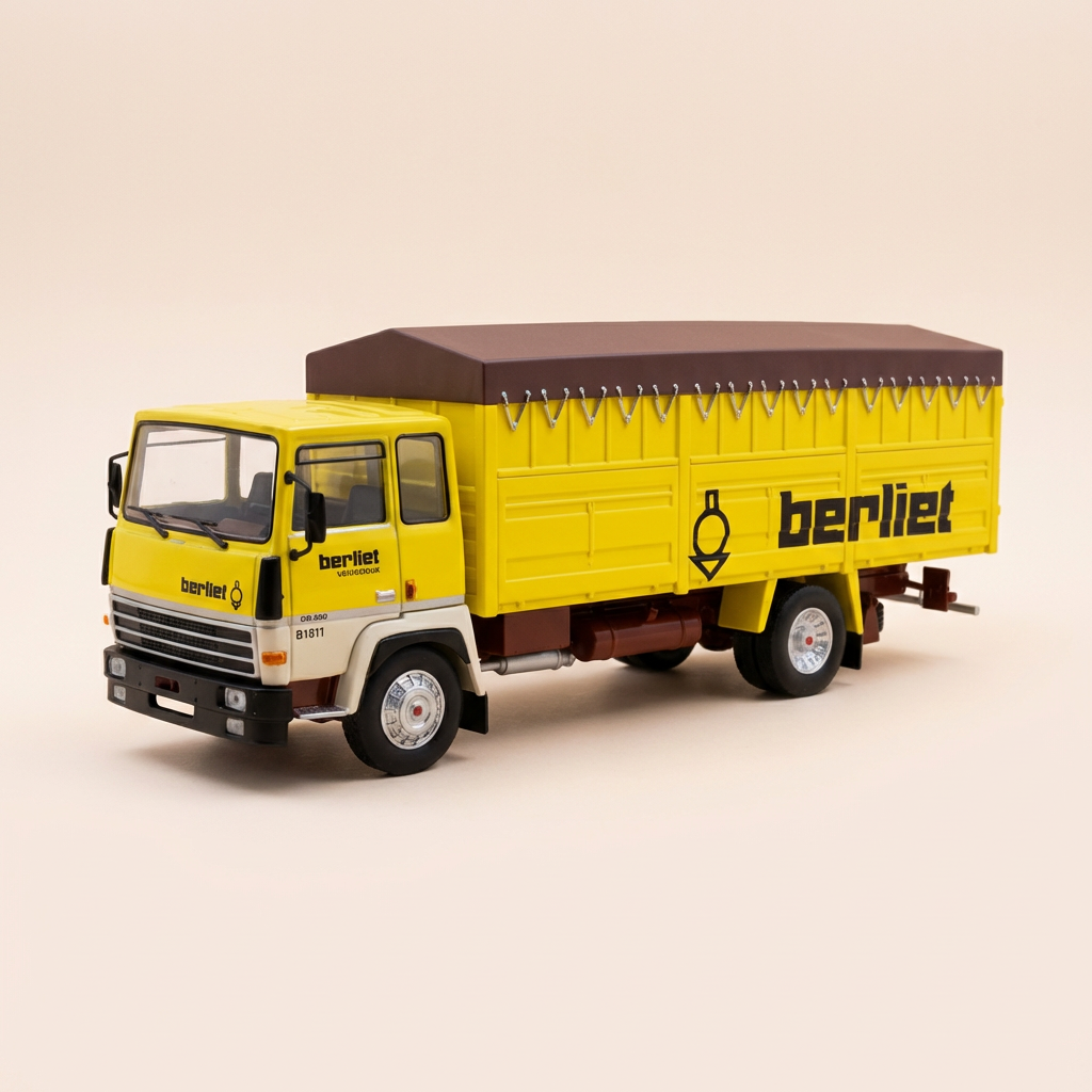 Camion Berliet GR 280 - camion jaune et bâche marron