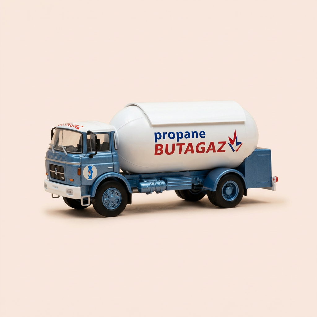 Camion citerne Berliet GCK 160 B bleu et blanc citer gazière Propane - Butagaz