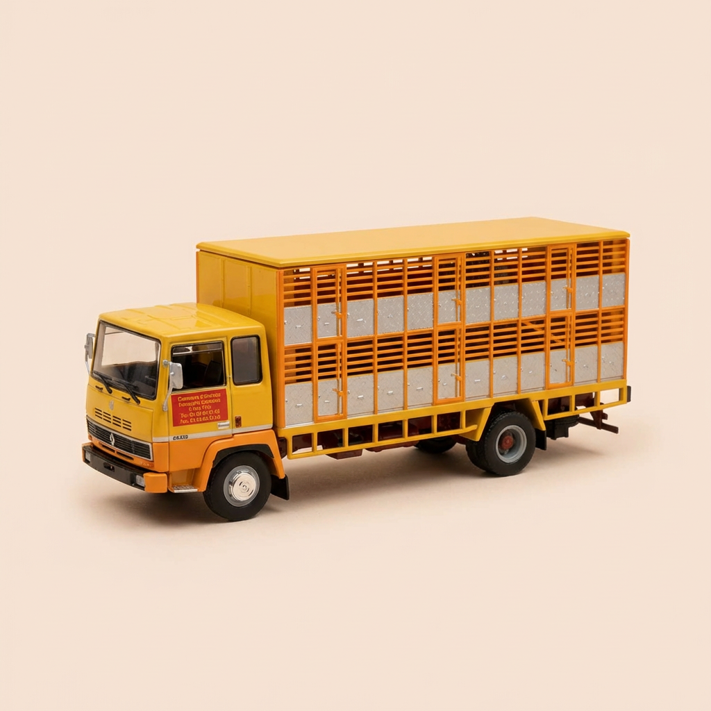 Camion Berliet GR 320 jaune - bétaillère moutonnière