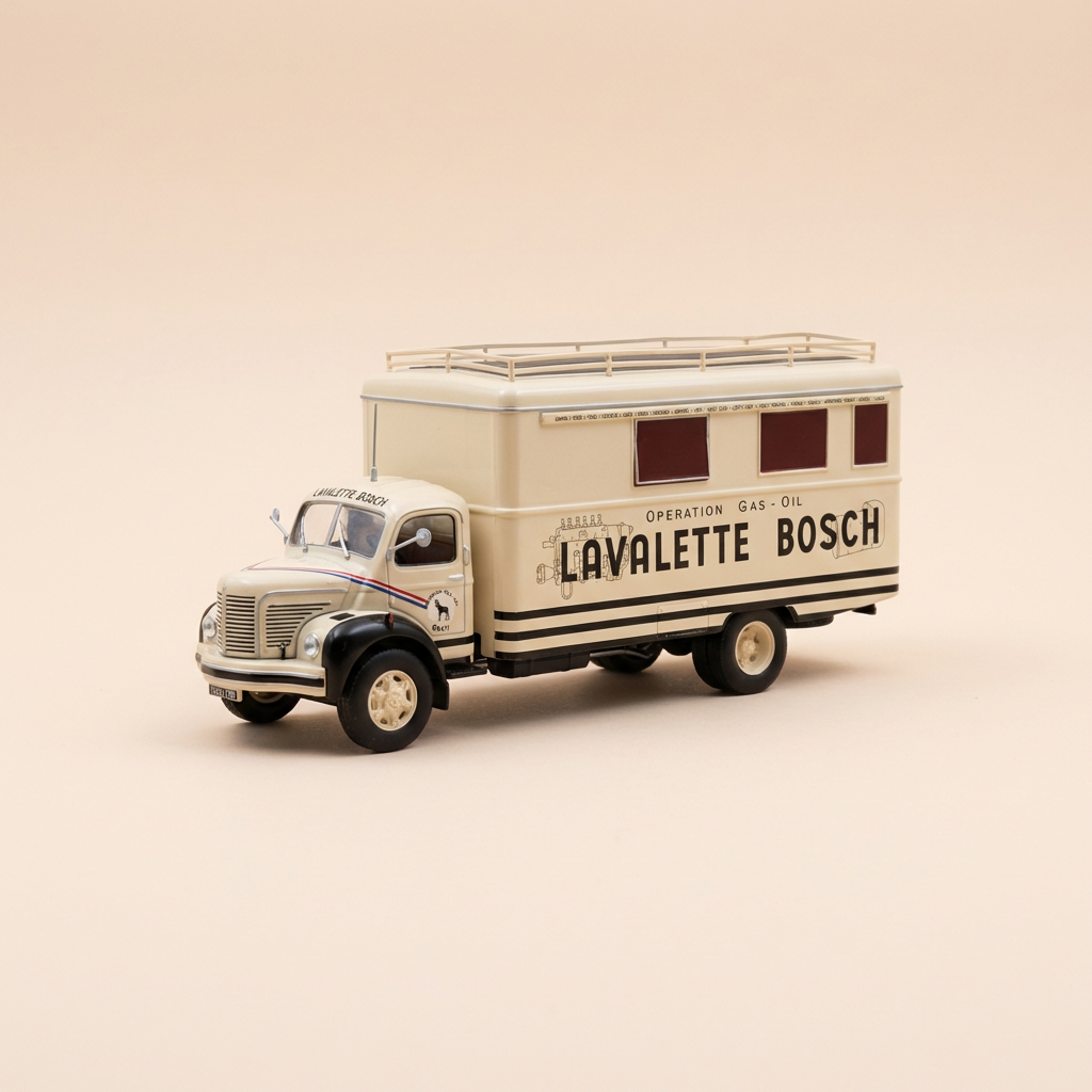 Camión Berliet GLC 6 OKAPI beige LAVALETTE BOSCH con 6 ventanas (con blister y cartón)