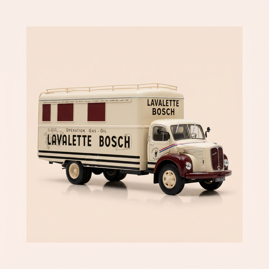 Camión Berliet GLC 6 OKAPI beige LAVALETTE BOSCH con 6 ventanas (con blister pero sin la caja)