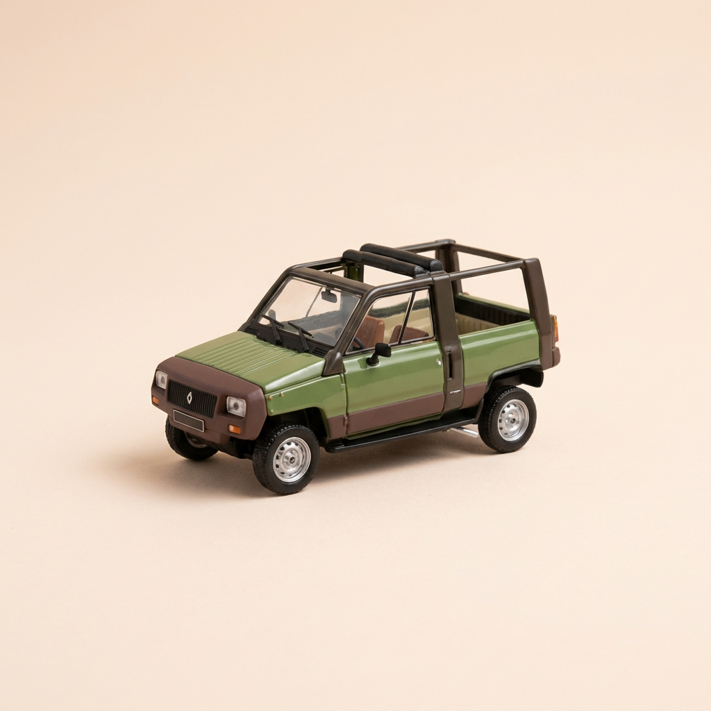 Renault Rodéo 5 4 pory roku Teilhol z 1983 w kolorze zielonym i brązowym