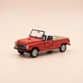 Voiture miniature - Renault ACL Rodéo Evasion rouge de 1971 (voiture rajoutée sur un socle)