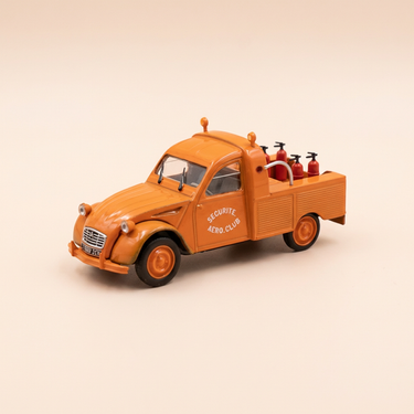 Voiture miniature - Citroën 2 CV pick-up orange "Sécurité AERO-CLUB" - Norev
