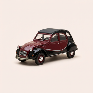 Voiture miniature - Citroën 2 CV 6 Charleston bordeaux et noire - Norev