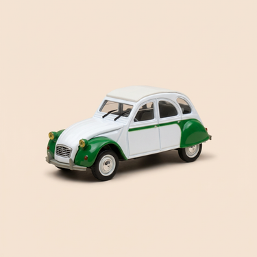 Voiture miniature - Citroën 2 CV 6 Dolly blanche et verte - Norev