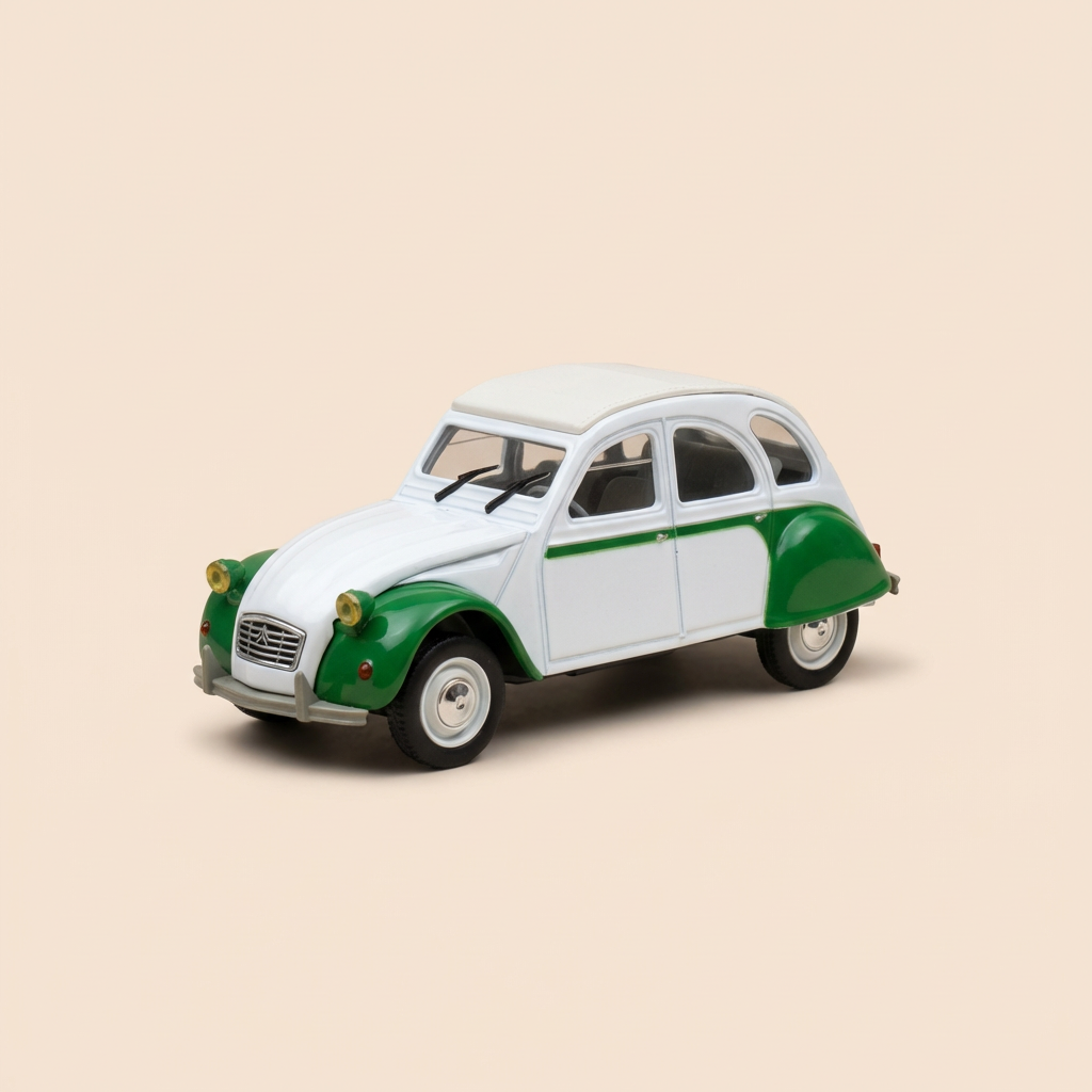 Citroën 2 CV 6 Dolly wäiss an gréng - Norev