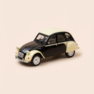 Voiture miniature - Citroën 2 CV 6 Dolly noire et beige - Norev