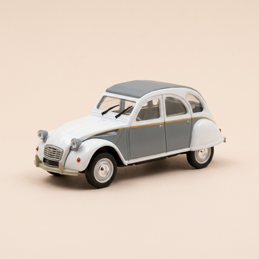 Voiture miniature - Citroën 2 CV 6 Dolly grise et blanche - Norev