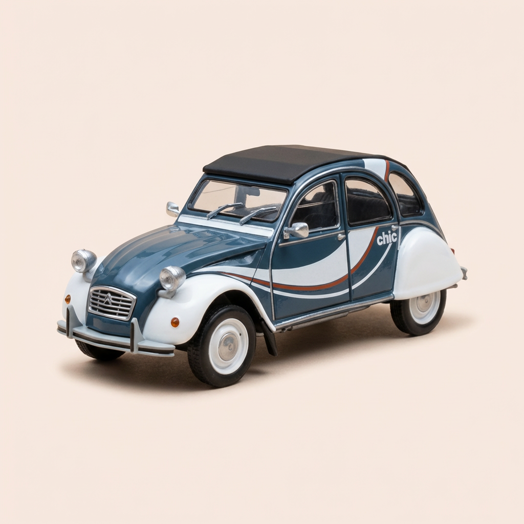 Citroën 2 CV 6 CHIC wäiss an schwaarz - Eligor