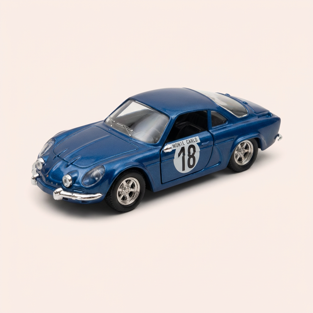 Renault Alpine A110 blo Nummer 18 (Solido Referenz 1904) - giel Kartonobox