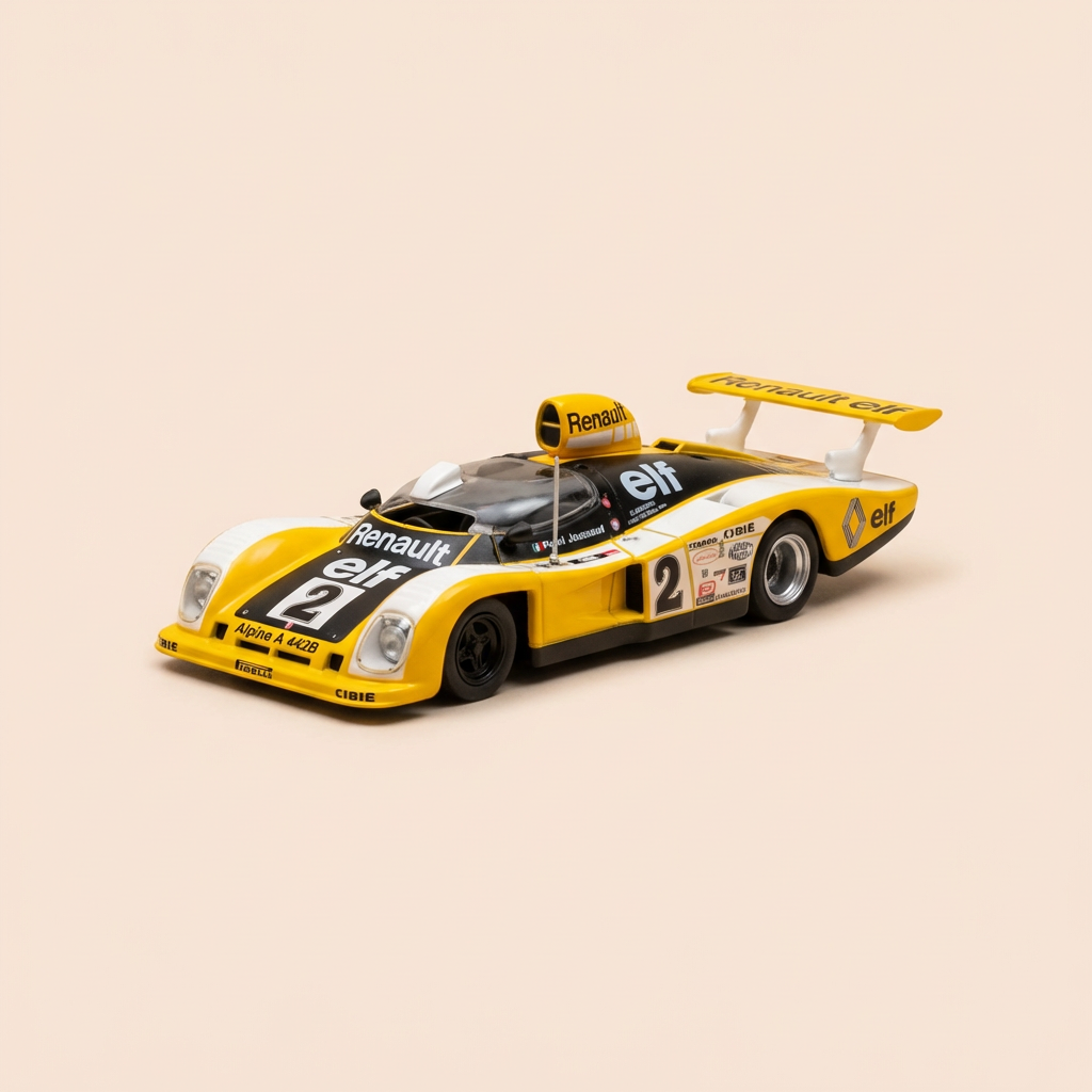 Renault Alpine A442B giel, schwaarz a wäiss Nummer 2 vum 1978 (an Blister)