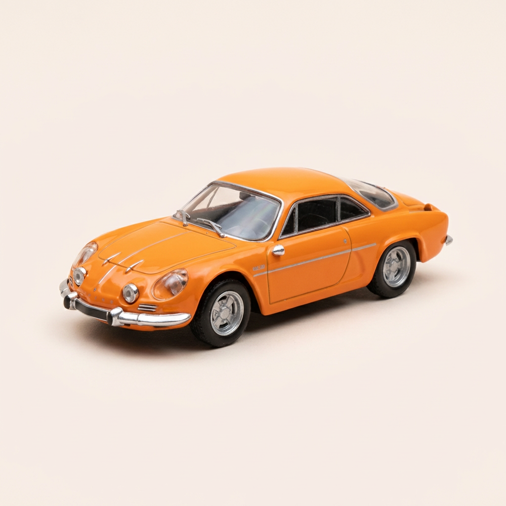 Renault Alpine A110 Berlinette 1600 SC orange vu 1974 (an der Verpackung)