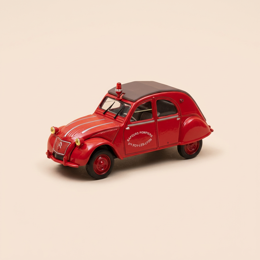 Citroën 2 CV AZL rossa pompieri di Sainte-Foy Les Lyon (69) - Norev
