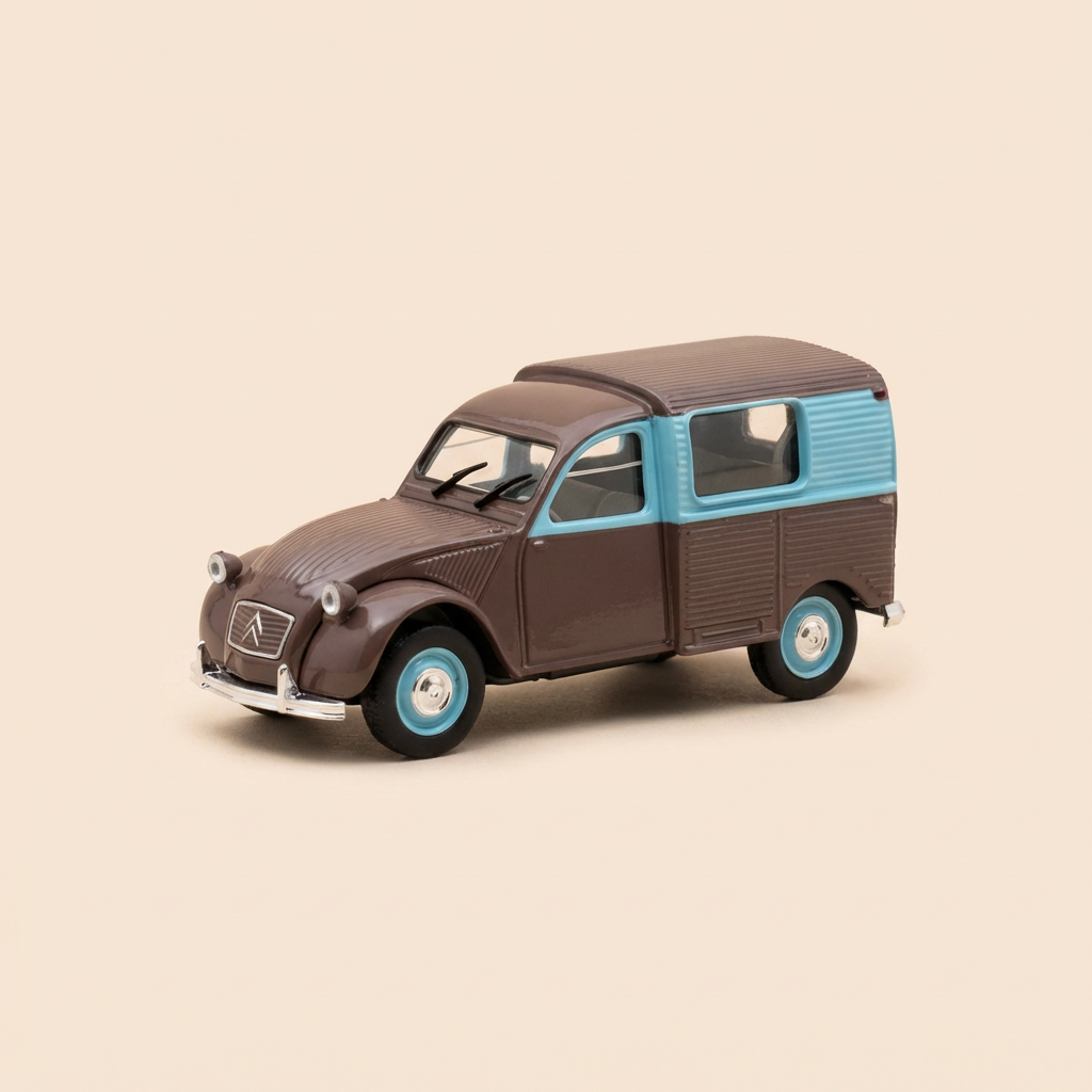 Citroën 2 CV AZUL furgonetka dwukolorowa (niebieska i brązowa) - Norev