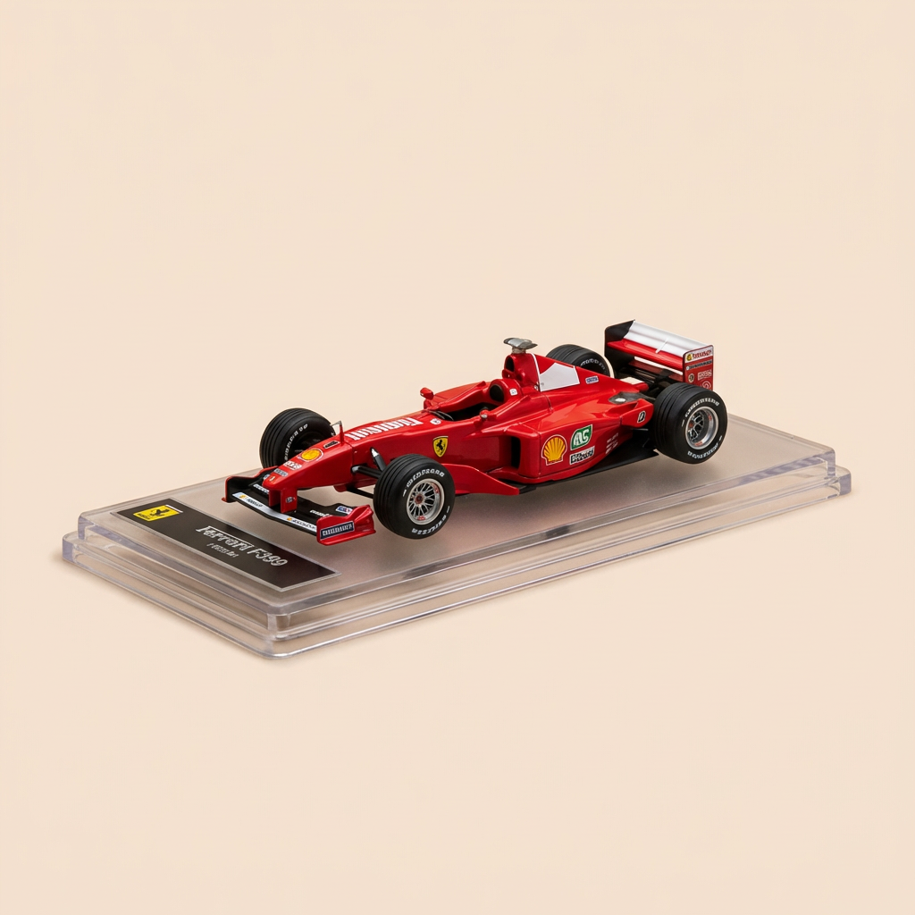 Ferrari F399 rout Nummer 4 vum 1999 - Formel 1 - Eddie Irvine