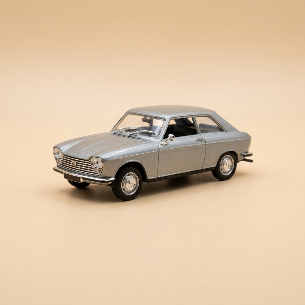 Peugeot 204 coupé grise de 1967 (voiture sous blister)