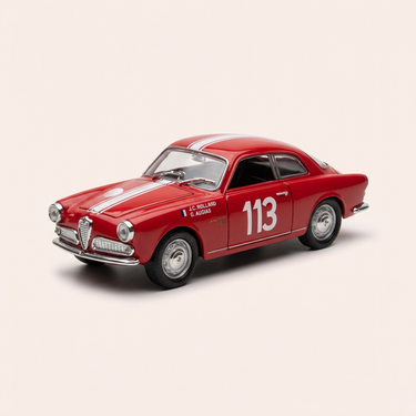 Voiture miniature - Alfa Roméo Guilietta Sprint rouge numéro 113 de 1957 - Solido référence 4579