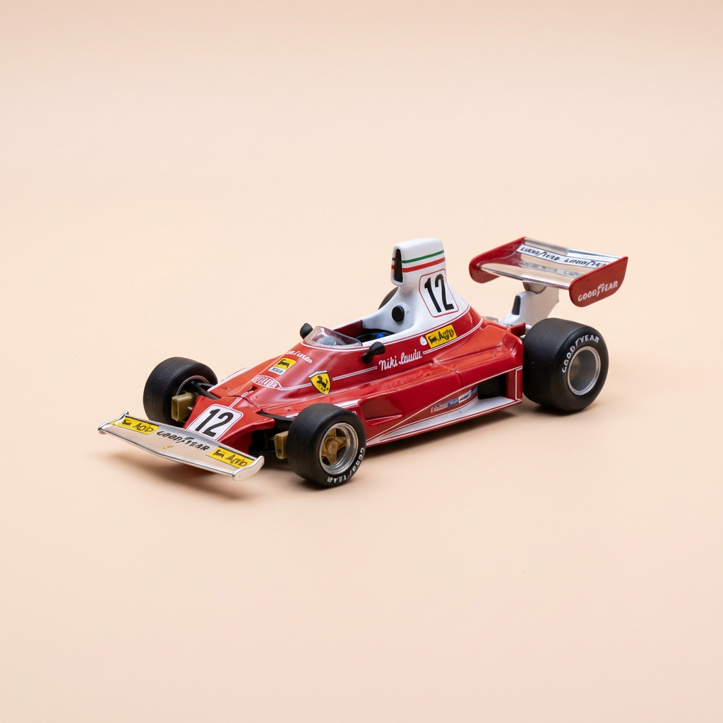 Ferrari 312T rouge numéro 12 de 1975 - Formule 1 - Niki Lauda