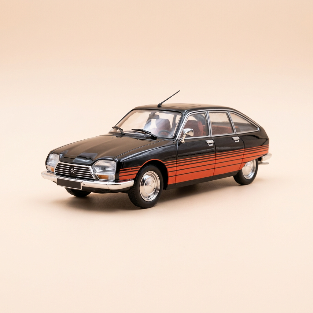 Citroën GS Basalte schwartz a oranjet rout vun 1978