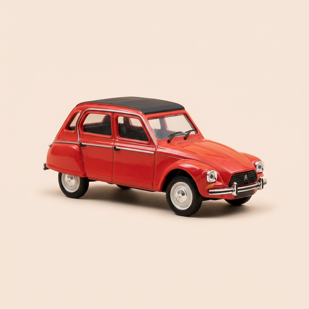 Citroën Dyane rout an schwaarz Dack - Norev (an der Blister)