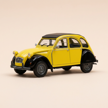 Voiture miniature - Citroën 2 CV électrique jaune et noire - Eligor (sous blister)