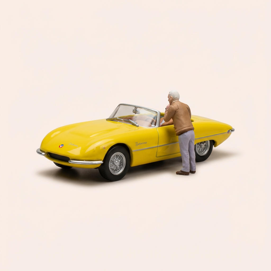 Auto gialla Vaillante Ipharra (Album Le huitième pilote) - Fumetto Michel Vaillant