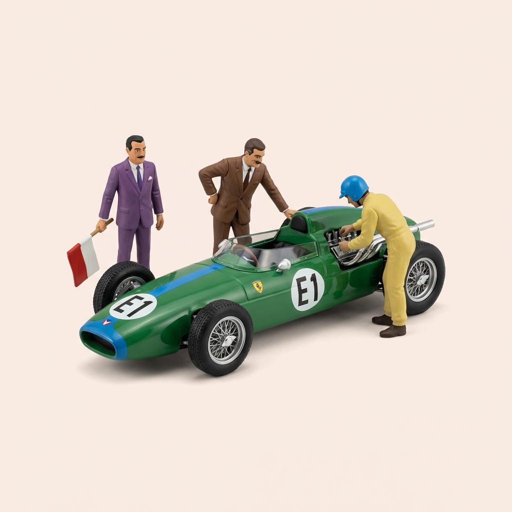 Auto verde numero E1 Vaillante Ouragan (Album il circuito della paura) - Fumetto Michel Vaillant